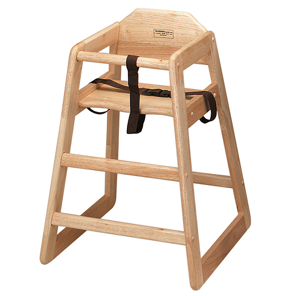 Wooden high chair in a lovely natural finish for hire ...