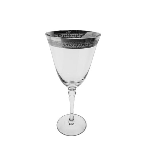 Silver Patterned Rim Wine Glass 7oz
