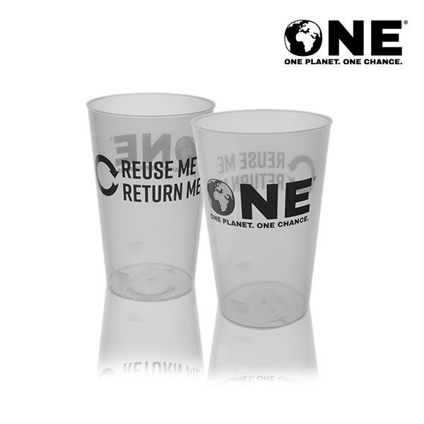 ONE Planet ONE Chance® Polypropylene reusable half pint to line (11oz)