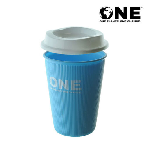 one planet one chance® polypropylene reusable coffee cup & sip lid
