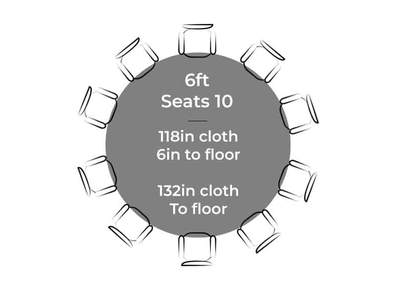 6 Round Table Blue Sky Event, 6 Ft Round Table Seats How Many