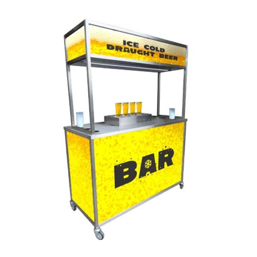 bottoms up mobile bar dispenser unit