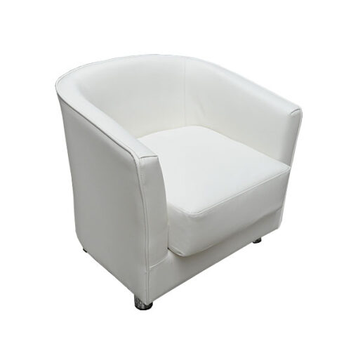 white leather monaco club chair