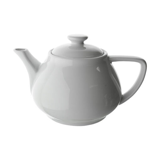 plain white tea pot